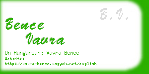 bence vavra business card